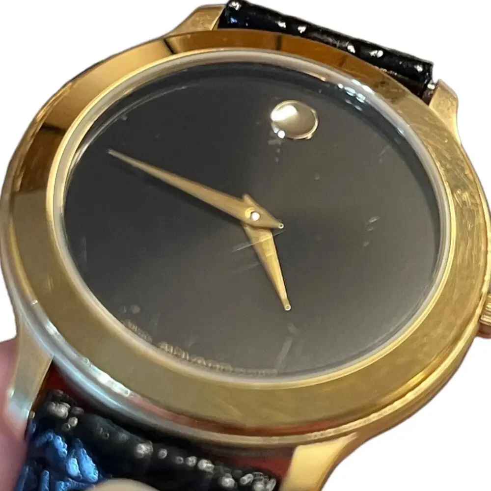 Movado Vintage Museum Quartz Watch 18KGP 87-E4-0844 Original Box